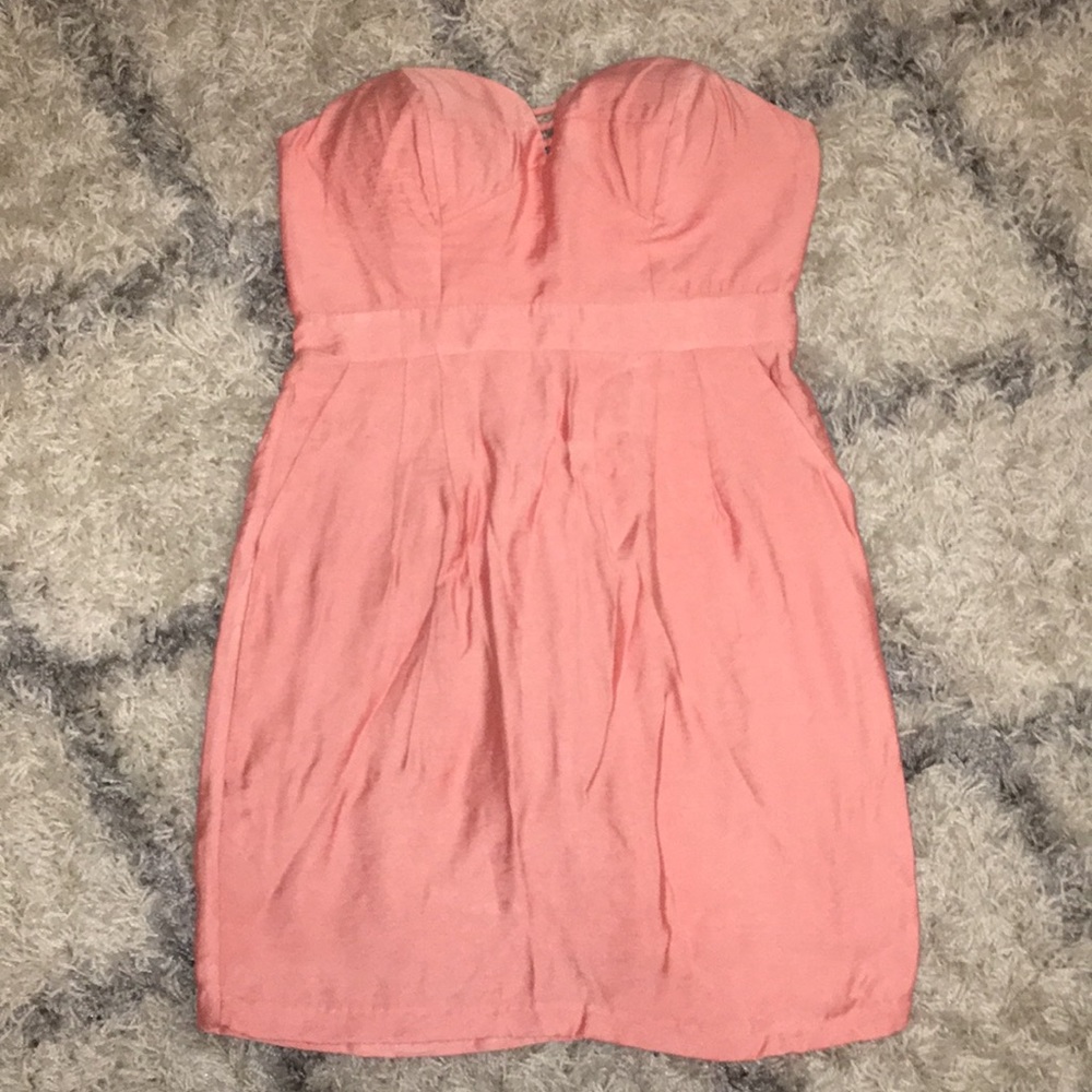 BCBG coral strapless dress. Size 6